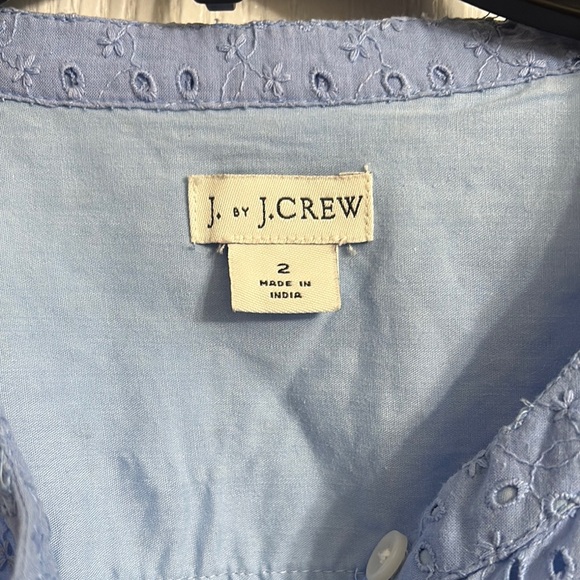 J crew Light Blue Sleeveless Eyelet Dress - Picture 3 of 3